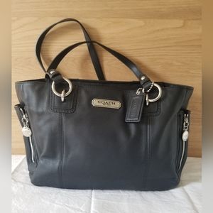 NWT Black leather coach shoulder bag